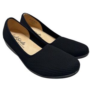 Life Stride Velocity 2.0 Indy Black Knit Flats Shoes Womens 8.5 Wide Like New
